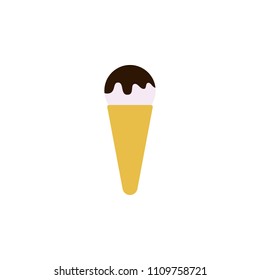 ice-cream in a horn flat icon. Element of beach holidays colored icon for mobile concept and web apps. Detailed ice-cream in a horn flat icon can be used for web and mobile on white background