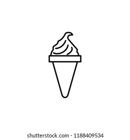 ice-cream in horn icon. Element of fast food for mobile concept and web apps icon. Thin line icon for website design and development, app development