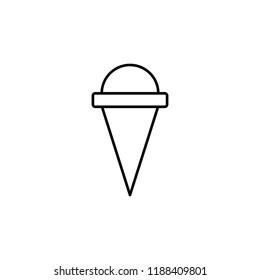 ice-cream in horn icon. Element of fast food for mobile concept and web apps icon. Thin line icon for website design and development, app development