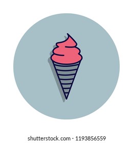 ice-cream icon in badge style. One of web collection icon can be used for UI, UX