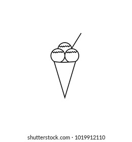 ice-cream icon. Element for mobile concept and web apps. Thin line  icon for website design and development, app development. Premium icon on white background on white background