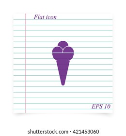 Icecream icon. Flat illustration.