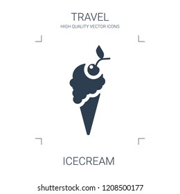 icecream icon. high quality filled icecream icon on white background. from travel collection flat trendy vector icecream symbol. use for web and mobile