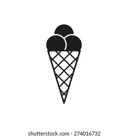 The ice-cream icon. Ice cream symbol. Flat Vector illustration