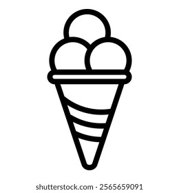 icecream icon party line style. Related with celebrations, birthday, holidays subjects and more.