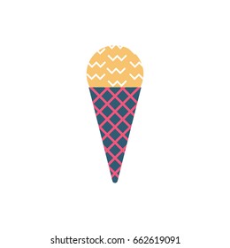 Ice-cream Icon in Scandinavian Style for print, fabric and creative design. Vector illustration