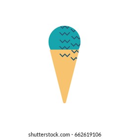 Ice-cream Icon in Scandinavian Style for print, fabric and creative design. Vector illustration