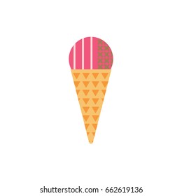 Ice-cream Icon in Scandinavian Style for print, fabric and creative design. Vector illustration