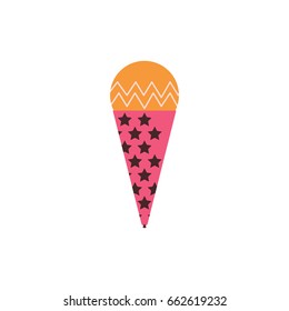 Ice-cream Icon in Scandinavian Style for print, fabric and creative design. Vector illustration