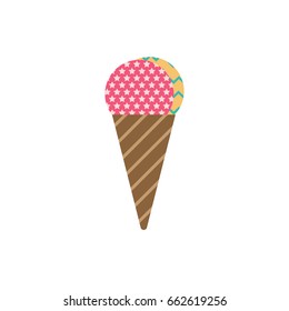 Ice-cream Icon in Scandinavian Style for print, fabric and creative design. Vector illustration