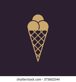 The ice-cream icon. symbol. Flat Vector illustration