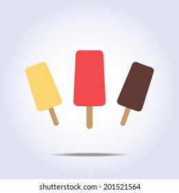 Ice-cream icon in vector chocolate raspberry peach