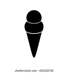 Icecream icon. Vector. Flat style black icon on white.