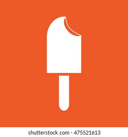 Ice-cream icon vector illustration. Orange background