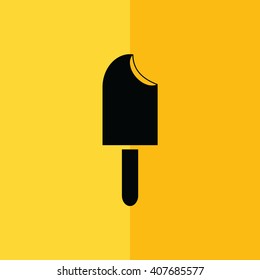 Ice-cream icon vector illustration. Yellow background