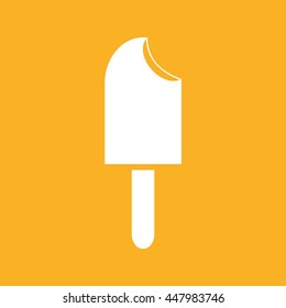 Ice-cream icon vector illustration. Yellow background