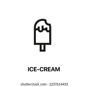 ice-cream icon vector. Linear style sign for mobile concept and web design. candy cane symbol illustration. Pixel vector graphics - Vector.
