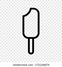 Icecream icon vector on transparent grid