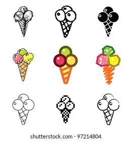 ice-cream icons vector set
