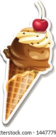 Icecream isolated on white background. illustration vector