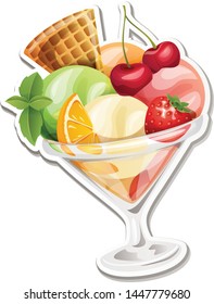 Icecream isolated on white background. illustration vector