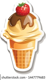 Icecream isolated on white background. illustration vector