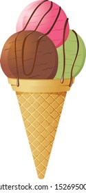 Icecream isolated on white background. illustration vector