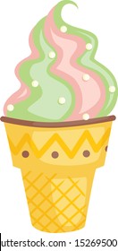 Icecream isolated on white background. illustration vector