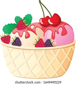 Icecream aislado sobre fondo blanco. vector ilustrativo