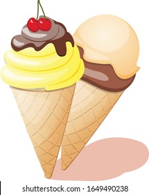 Icecream aislado sobre fondo blanco. vector ilustrativo