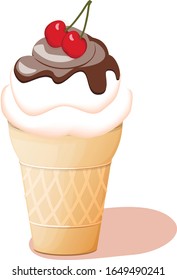 Icecream isolated on white background. illustration vector