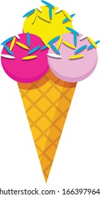 Icecream isolated on white background. illustration vector