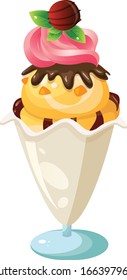 Icecream aislado sobre fondo blanco. vector ilustrativo