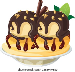 Icecream isolated on white background. illustration vector