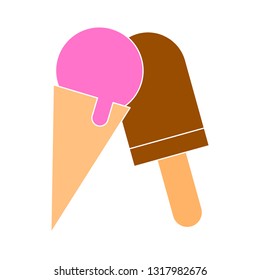ice-cream isolated, sweet dessert illustration 