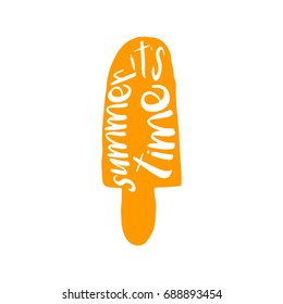 Ice-cream with lettering in hand drawn style for print, fabric and creative design.Vector illustration