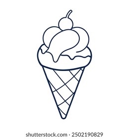 Ice-Cream line art vector Illustration 