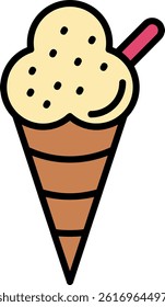 Icecream Line Filled Vector Icon Design