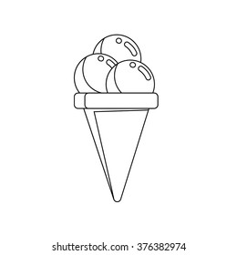 Ice-cream lineart vector illustration