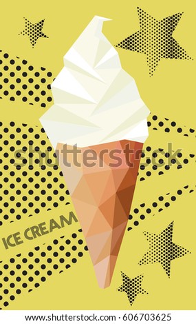 icecream low polygon style eps file .