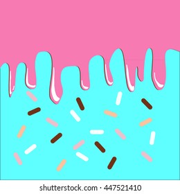 Icecream melted pattern colorful sweet dessert background
