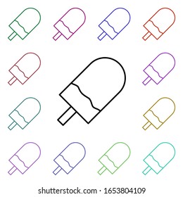 Ice-cream multi color style icon. Simple thin line, outline vector of summer icons for ui and ux, website or mobile application
