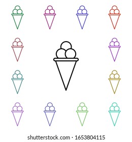 Ice-cream multi color style icon. Simple thin line, outline vector of summer icons for ui and ux, website or mobile application