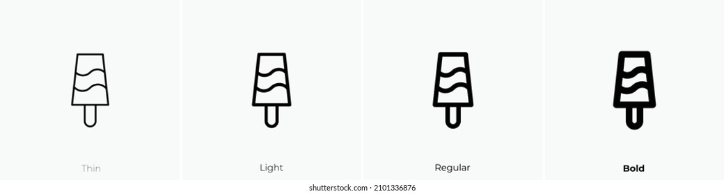 icecream one icon. Thin, Light Regular And Bold style design isolated on white background