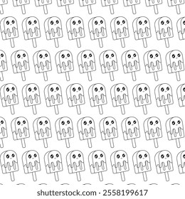 Ice-cream pattern design with background