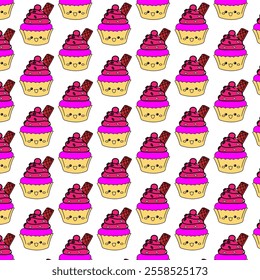 Ice-cream pattern design with background