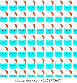 Ice-cream pattern design with background