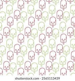 Ice-cream pattern design with background