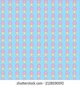 ice-cream pattern on sweet blue background