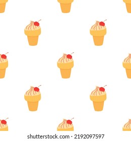 Icecream pattern seamless background texture repeat wallpaper geometric vector